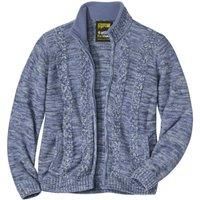 Atlas for Men Men's Mottled Knitted Full Zip Jacket in Blue | Size: Large