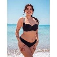 Curvy Kate Jet Set Padded Balcony Bikini Top Black 40D