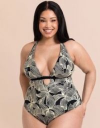 Curvy Kate Reversible Swimsuit Multiway Ripple Reef Womens Black Print DD/E-J/JJ