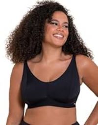 Curvy Kate Women/'s Zen Non-Wired Bralette Plunge Bra, Opaque, Black, 32 HH