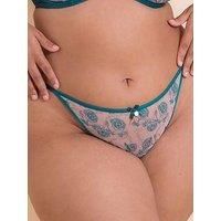 Scantilly Tanga Brief Knickers Entwined Womens Underwear Deep Teal Size S-2XL