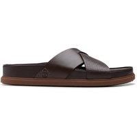 Clarks Mens Torford Cross Brown Leather Flat Sandals
