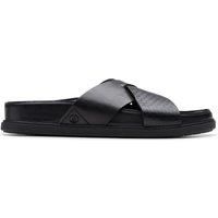 Clarks Men/'s Torford Cross Slide Sandal, Black Leather, 10 UK