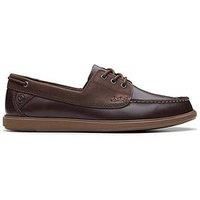 Clarks Men/'s Bratton Boat Shoes, Dark Brown, 7 UK