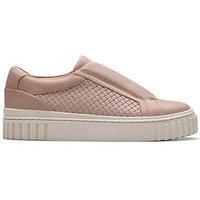 Clarks Womens Mayhill Bay Light Pink Leather Trainers