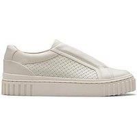 Clarks Womens Mayhill Bay Off White Leather Trainers