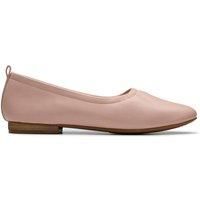 Clarks Womens Fawna Soft Light Pink Leather Ballet Pumps,Slip Ons