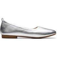 Clarks Womens Fawna Soft Silver Metallic Ballerina
