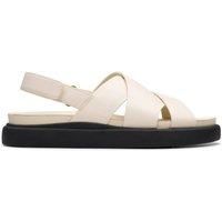 Aristella Sun Cream Leather Flat Sandals
