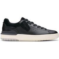 Clarks Mens Courtlite2 Run Black Leather Lace Up,Trainers