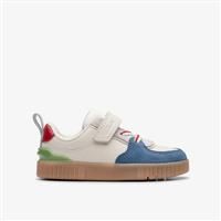 Clarks Boys Oslo Vibe Toddler White/Blue Trainers
