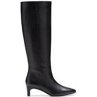Clarks Edina Tall Leather Boots In Black Size 8