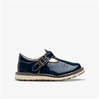 Clarks Joyful Skip Toddler Patent Shoes in Navy Patent Size 4