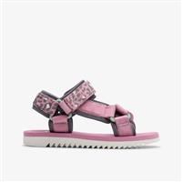 Clarks Girls Peak Web Kid Pink/Print Flat Sandals