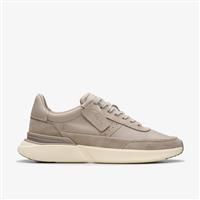 Clarks Mens Craft Pace Grey Leather Trainers