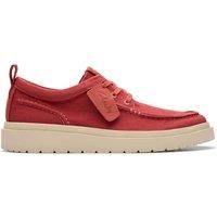 Clarks Mens Polden Moc Red Canvas Shoes