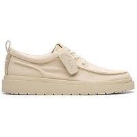Clarks Men/'s Polden Moc, Off White Canvas, 11 UK