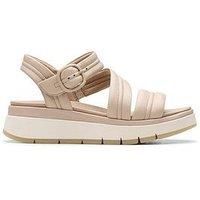 Clarks Tuscan Cross Platform Style Leather Sandal - Sand
