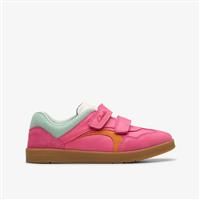Clarks Girls Disco Vibe Kid Hot Pink Trainers