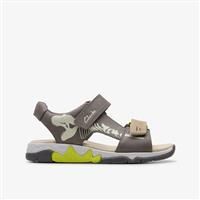 Clarks Boys Spiney Tail Kid Grey Flat Sandals