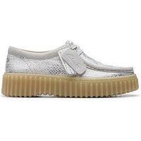 Clarks Torhill Bee Metallic Leather Shoe - Silver