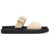 Clarks Womens Sandals Aristella Mule Buckle Strap Slides Suede Leather