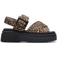 Clarks Womens Evamar Wish Leopard Print Strappy Sandals