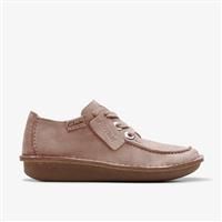 Clarks Womens Funny Dream Light Pink Suede Derby Shoe