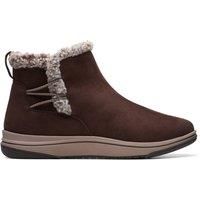 Clarks Brinkley Fur Textile Boots In Dark Brown Size 5