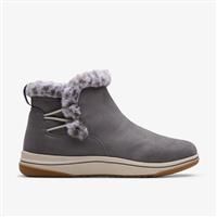 Clarks Brinkley Fur Textile Boots In Dark Grey Size 3