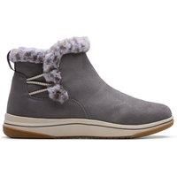 Clarks Brinkley Fur Textile Boots In Dark Grey Size 5