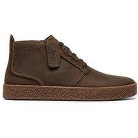 Clarks Streethil Mid Ankle Casual Lace Up Boots-Dark Khaki