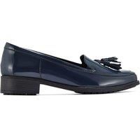 Clarks Womens Havisham Edge Loafer Navy Patent Loafers