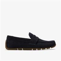 Clarks Mens Corsley Bar Navy Suede Loafers