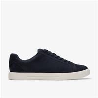 Clarks Mens Romsey Lace Navy Suede Trainers
