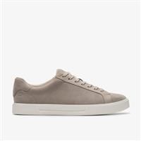 Clarks Mens Romsey Lace Grey Suede Trainers