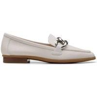Clarks Womens Sarafyna Iris Off White Leather Loafers