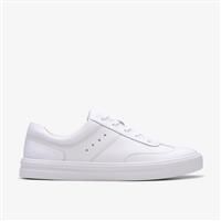 Clarks Womens Makea Court White Leather Trainers