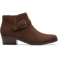 Ladies Clarks Block Heel Suede/Leather Smart Zip Up Ankle Boots Danyelle Wish