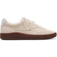 Clarks Mens Craft Rally Ace Off White Suede Lace Up,Trainers