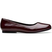 Clarks Womens Livia Lily Burgundy Patent Ballet Pumps,Slip Ons,Pumps