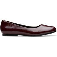 Clarks Womens Livia Lily Burgundy Patent Ballet Pumps,Slip Ons,Pumps