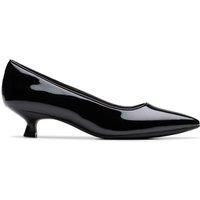 Clarks Womens Scarlyt Piper Black Patent Heels,Slip Ons