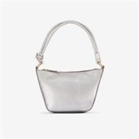 Clarks Womens Camille Tie Silver Leather Shoulder Bag Leather Casual