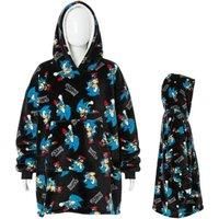 Sonic The Hedgehog Kids Blanket Hoodie with Sherpa Fleece Lining