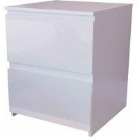 Vida Designs Glinton 2 Drawer Bedside Chest - White, White