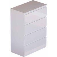Vida Designs Glinton 4 Drawer Chest - White, White