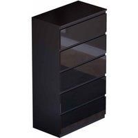 Vida Designs Glinton 5 Drawer Chest - Black, Black