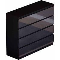 Vida Designs Glinton 8 Drawer Chest - Black, Black