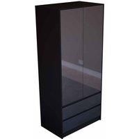Vida Designs Glinton 2 Door 2 Drawer Wardrobe - Black, Black